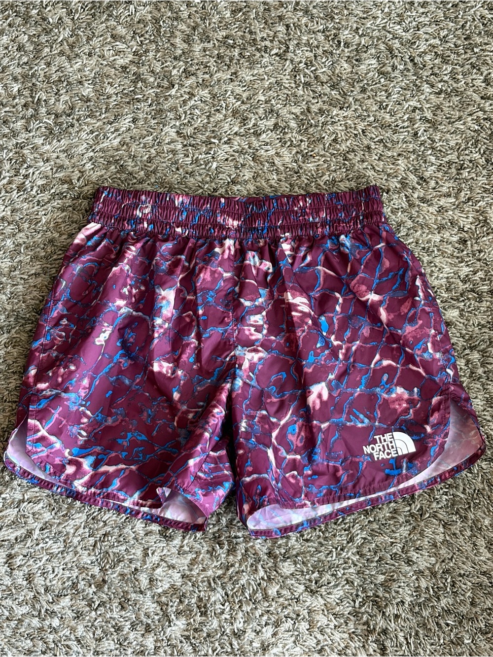 The North Face Women's Purple Patterned Running Shorts Size Small